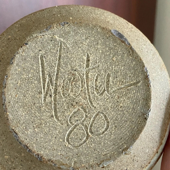 1980 Greg Wooten Indian River Pottery Brown Organic Earth stoneware Salt Pepper - Picture 6 of 10